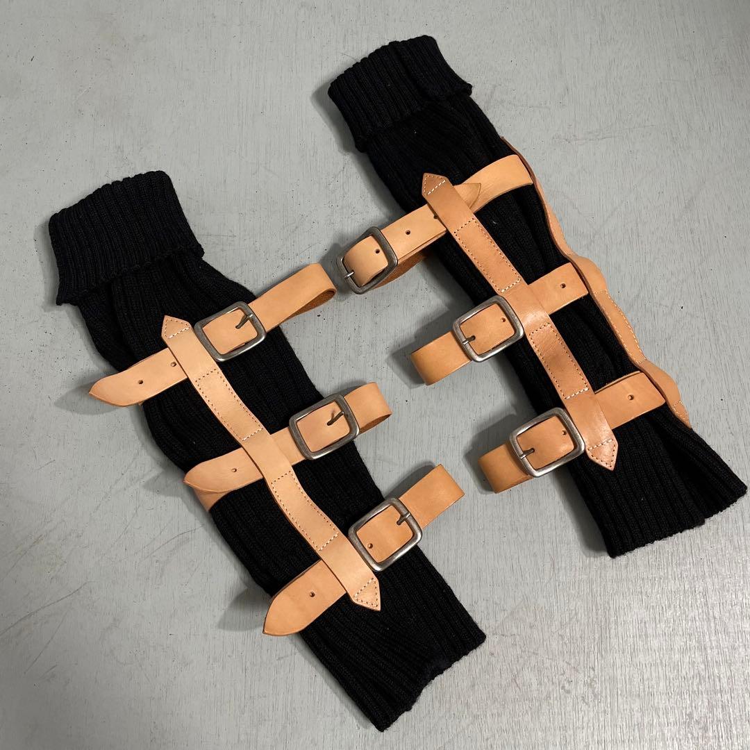 美品◆希少◆LIMI feuリミフゥ◆レザーレッグウォーマー◆サイズフリー