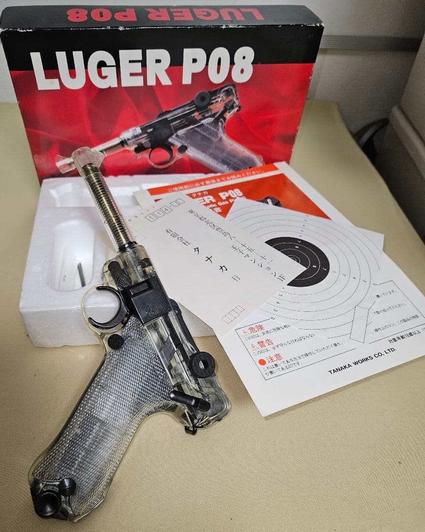 タナカ　LUGER P08 4インチモデル　スケルトン仕様マガジン新品