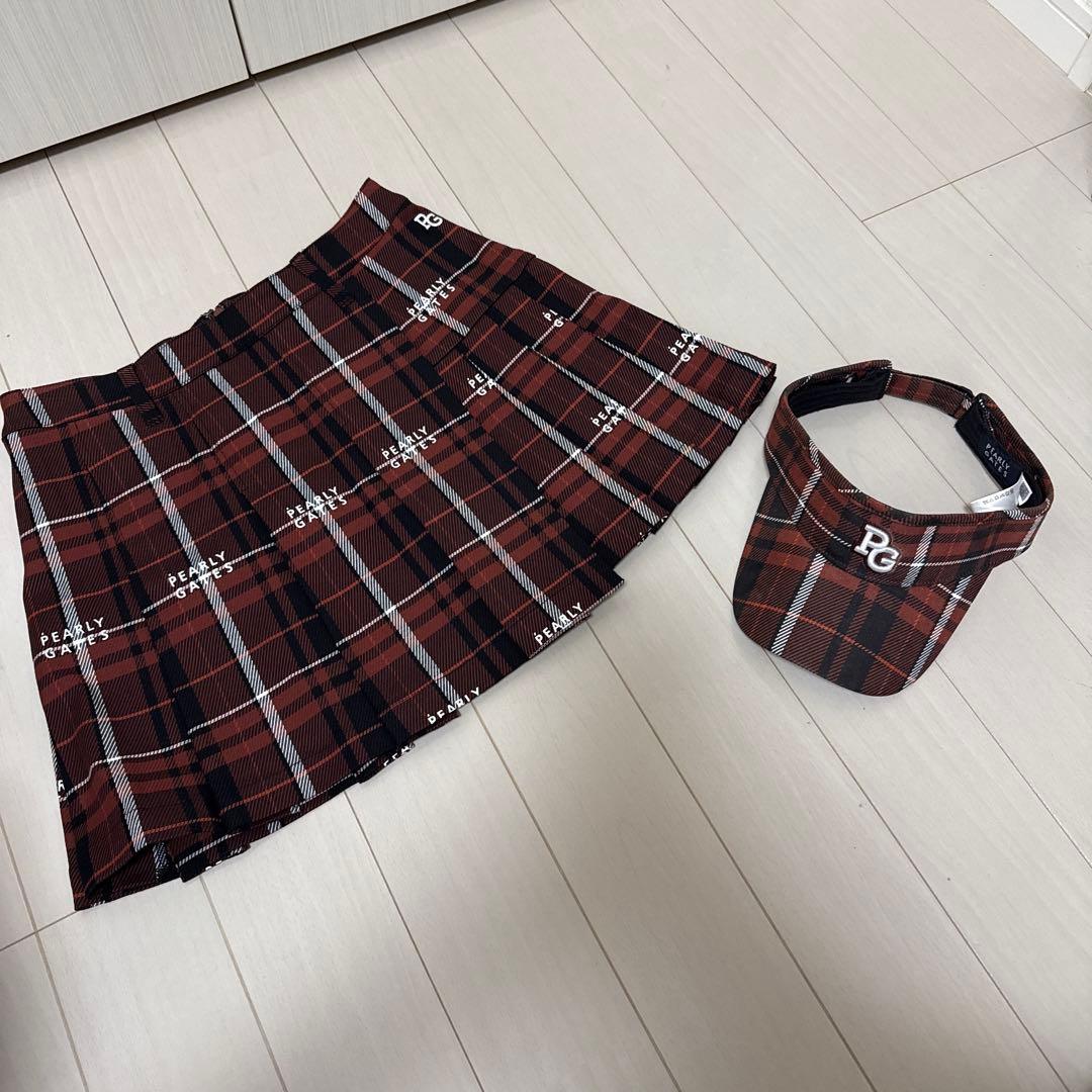 【3点セット】パーリーゲイツ ニット スカート サンバイザー