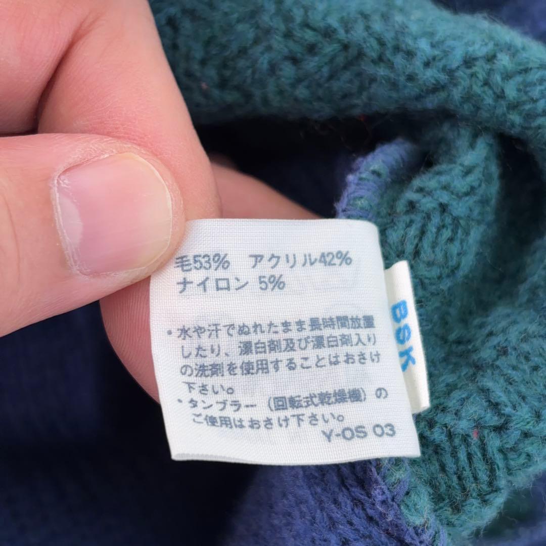 希少90s【マンシングウェア】3Dデザインニット クレイジーパターン 日本製 M