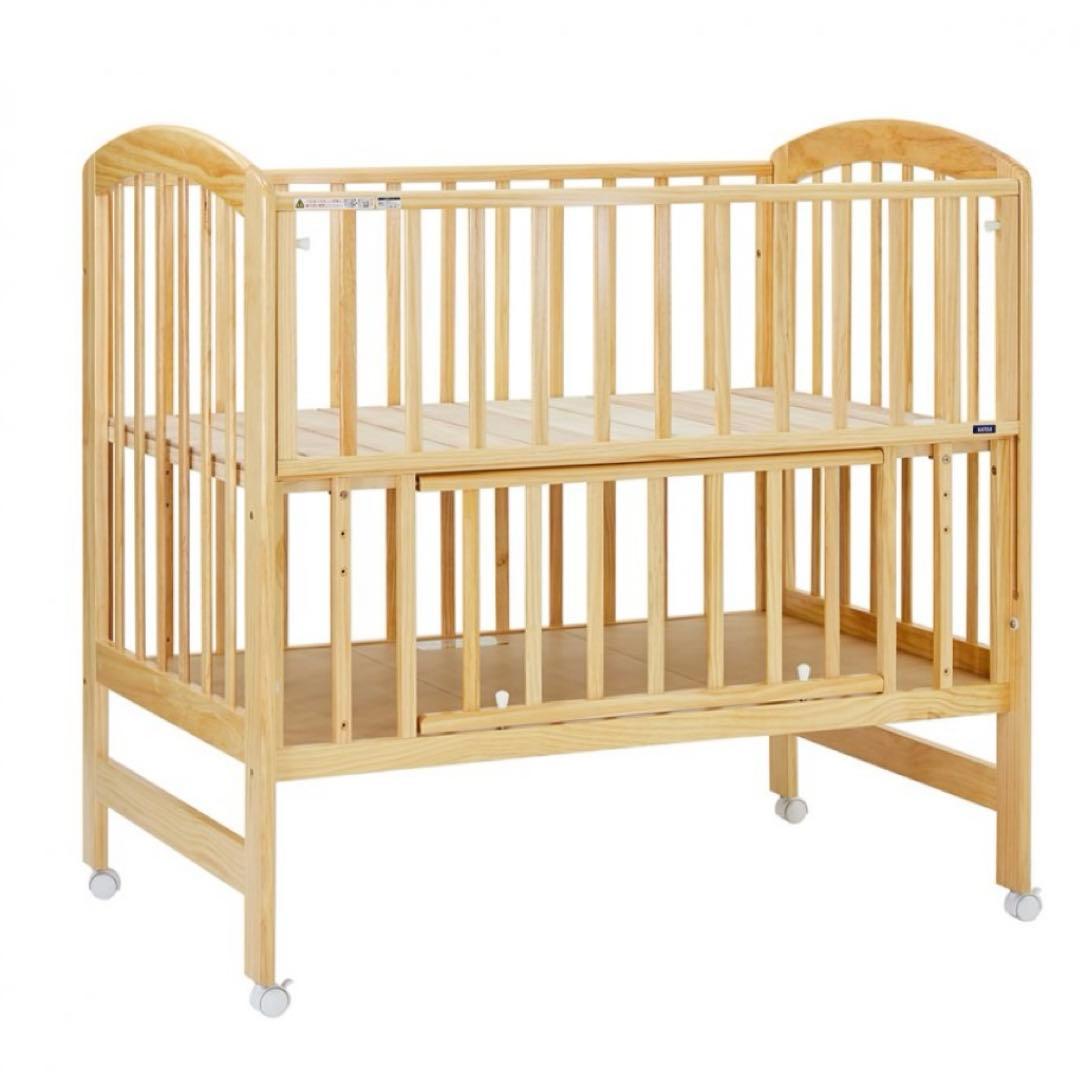 ハイポジションベビーベッド　アーチ　ナチュラル