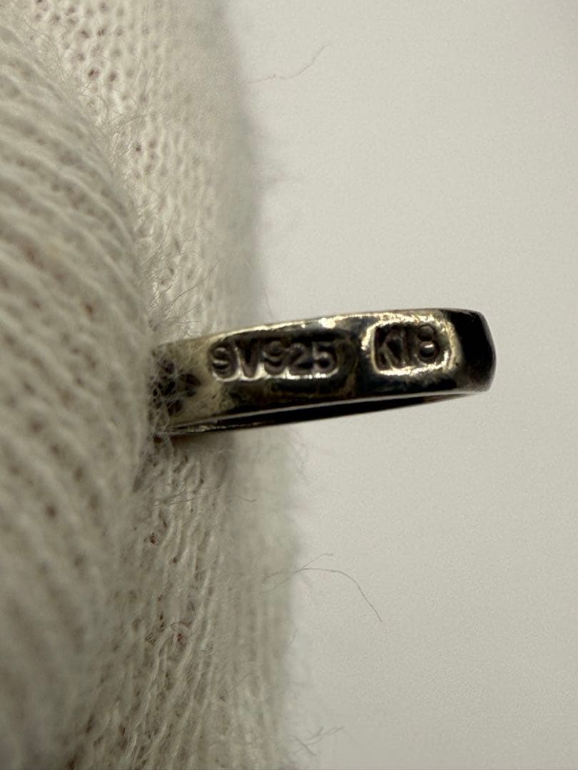 K18×SV925 コンビ クロス ペンダントトップ メンズ　レディース