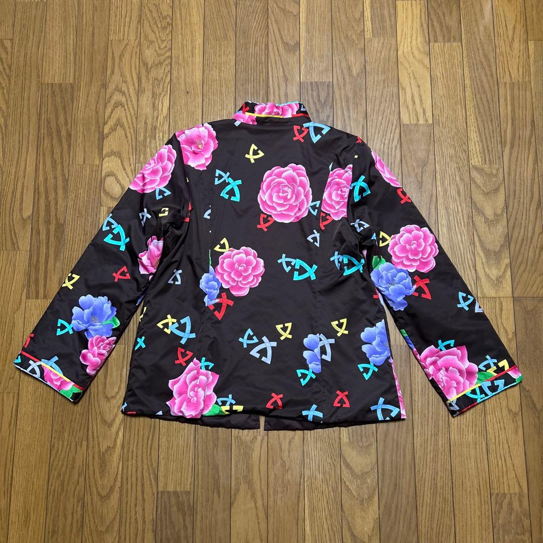 【美品】レオナール リバーシブル 中綿ジャケット ブルゾン花柄/ブラウン 42