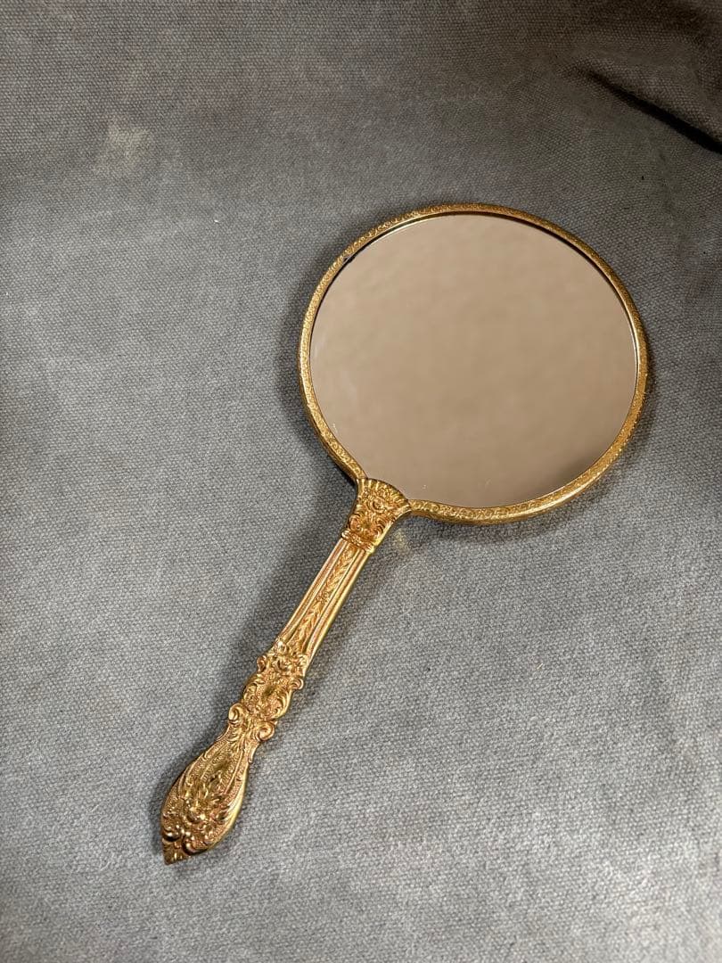 真鍮の手鏡「ANTIQUE GOLD FINISH」