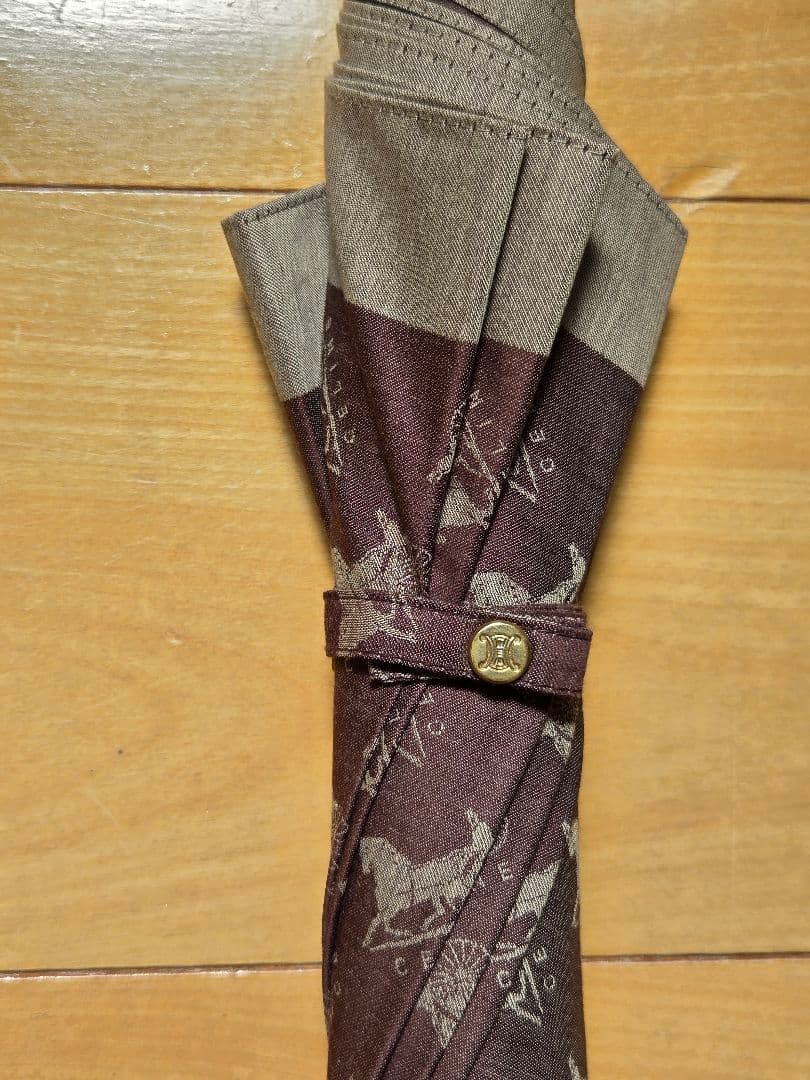 CELINE セリーヌ長傘 晴雨兼用傘 馬車ロゴ 総柄