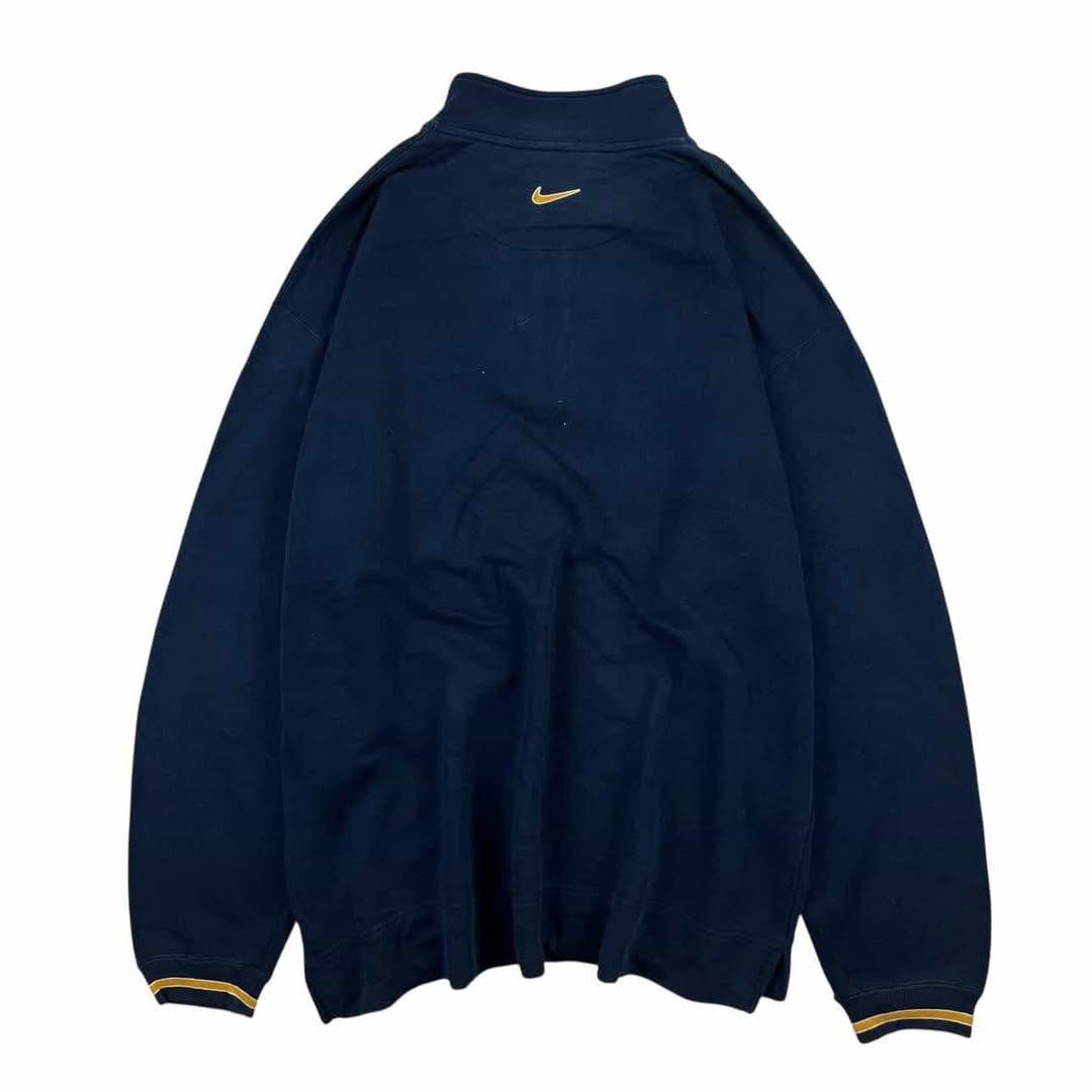90s NIKE ナイキ ハーフジップスウェット 銀タグ 美品 ネイビー XL