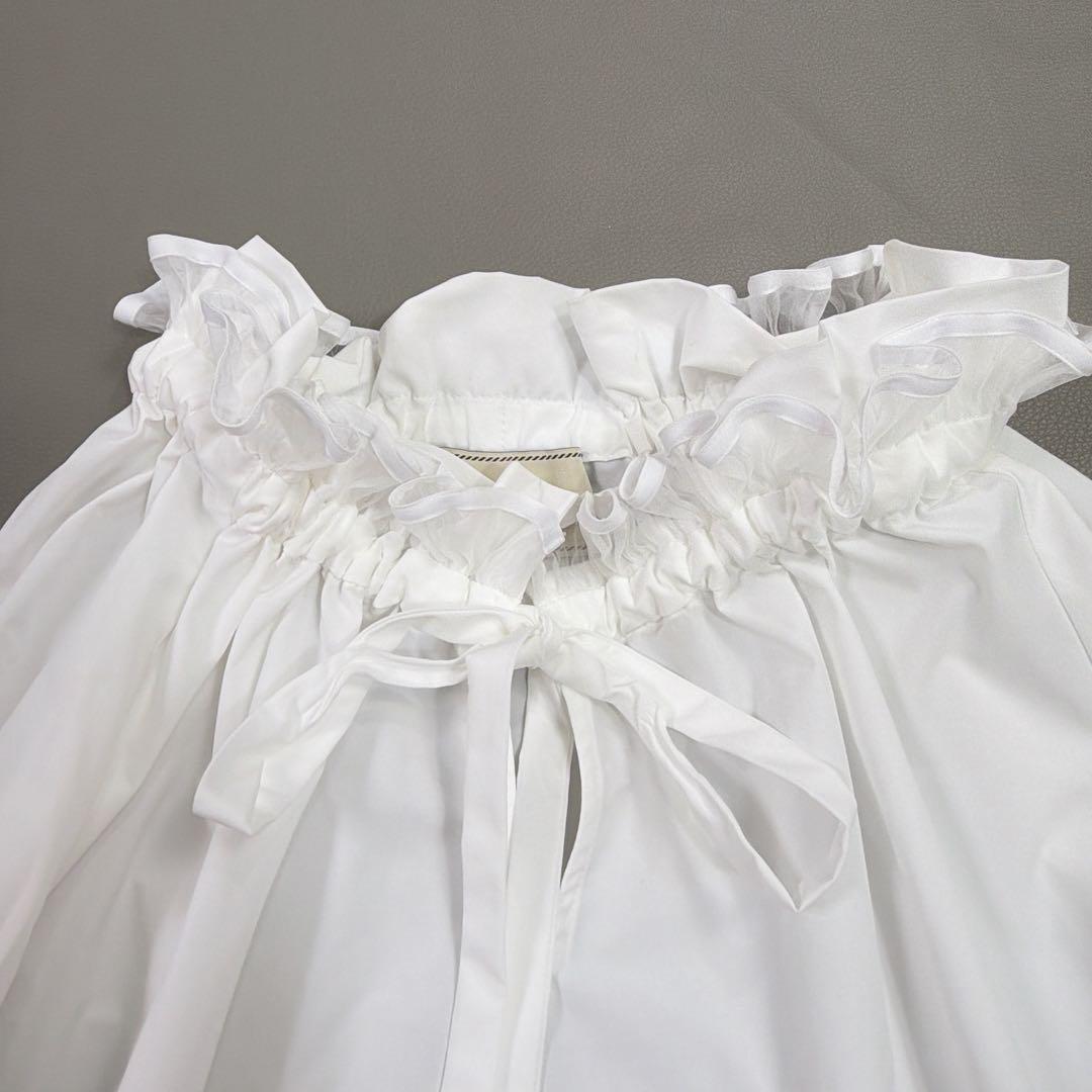 ユナイテッドアローズ オーガンジーフリルリボンブラウス　ギャザー　セレモニー