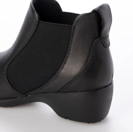 fitfit 新品23◆レザーサイドゴアアンクルブーツ(ブラック）