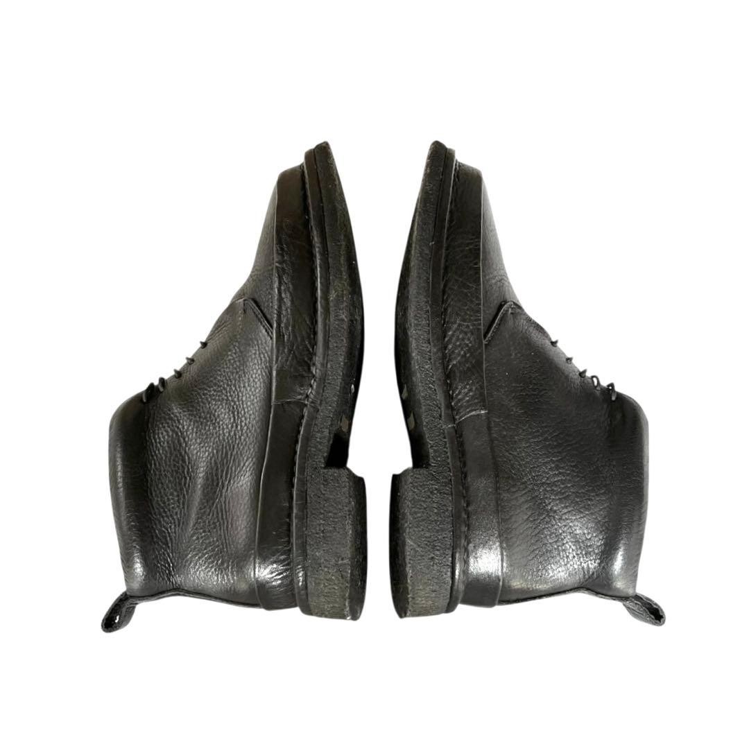 【極美品】◾️サヤ◾️ショートブーツ◾️レースアップ◾️サイドジップ◾️レザー◾️ブラック