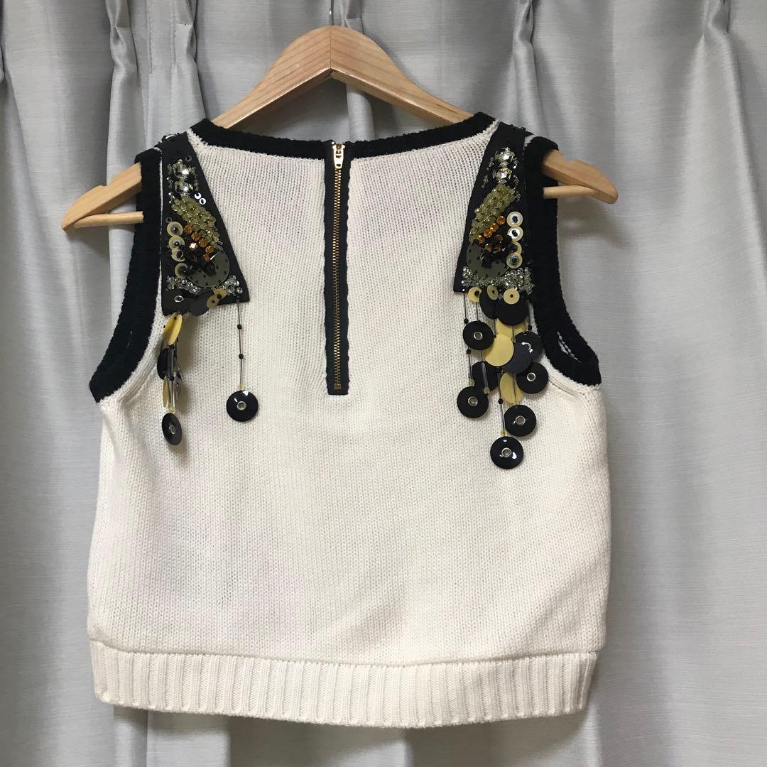 PRADA ビジューカシミヤニットベスト