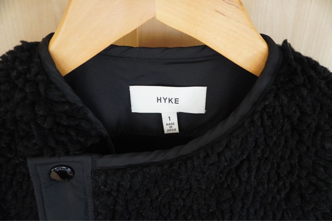 HYKE ボアロングコート ブラック サイズ1