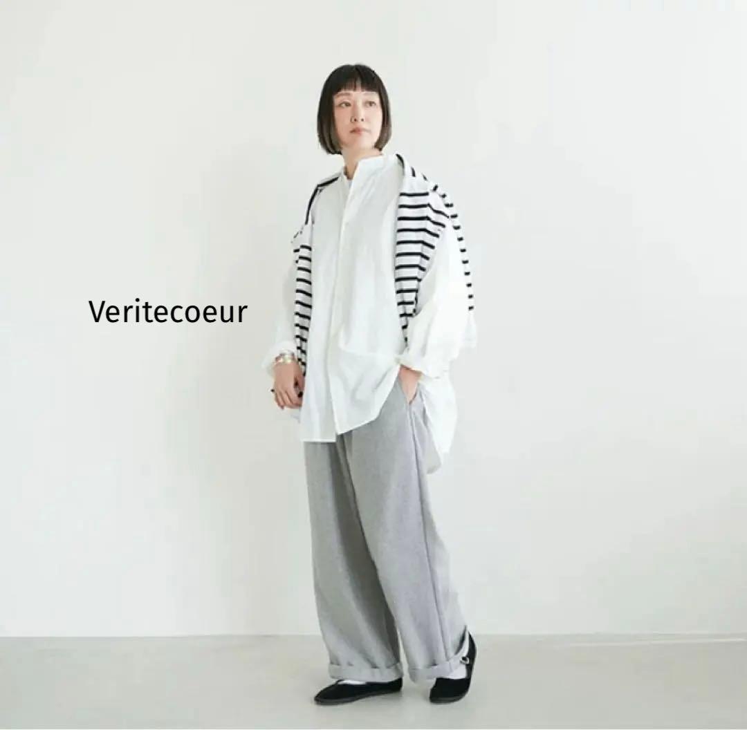 美品　Veritecoeur ユニセックススタンドカラーシャツ　VC-2591U