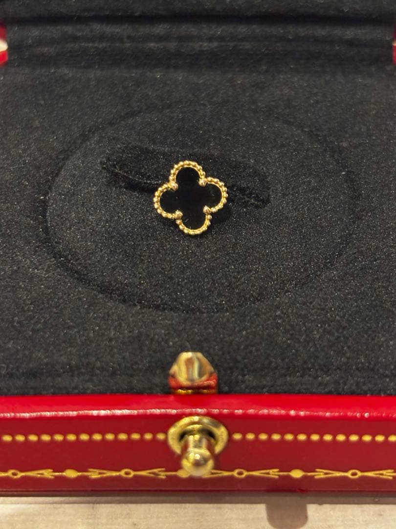 ヴァンクリーフ&アーペル VCA アルハンブラ オニキス ピアス K18 750