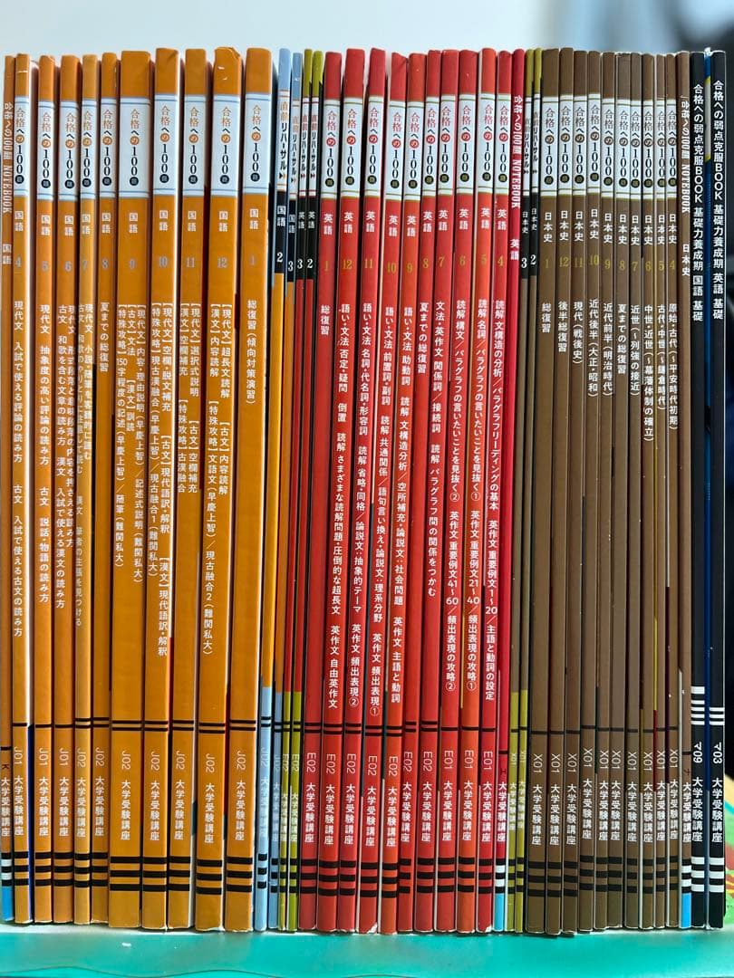 進研ゼミ大学受験講座、合格への100題、英語、国語、日本史