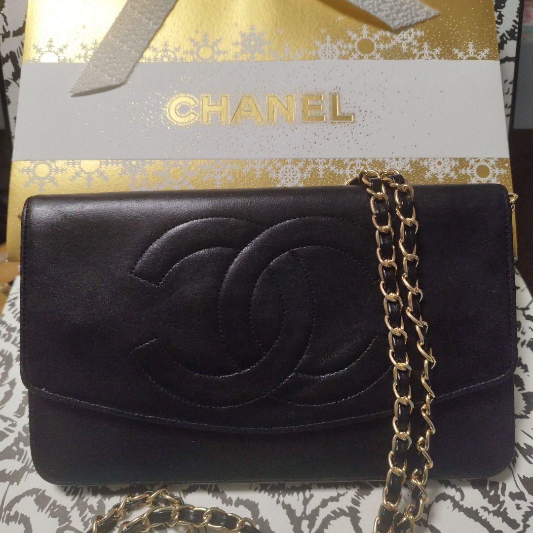 シャネル　デカココ　斜め掛けウォレット　クラッチバッグ
