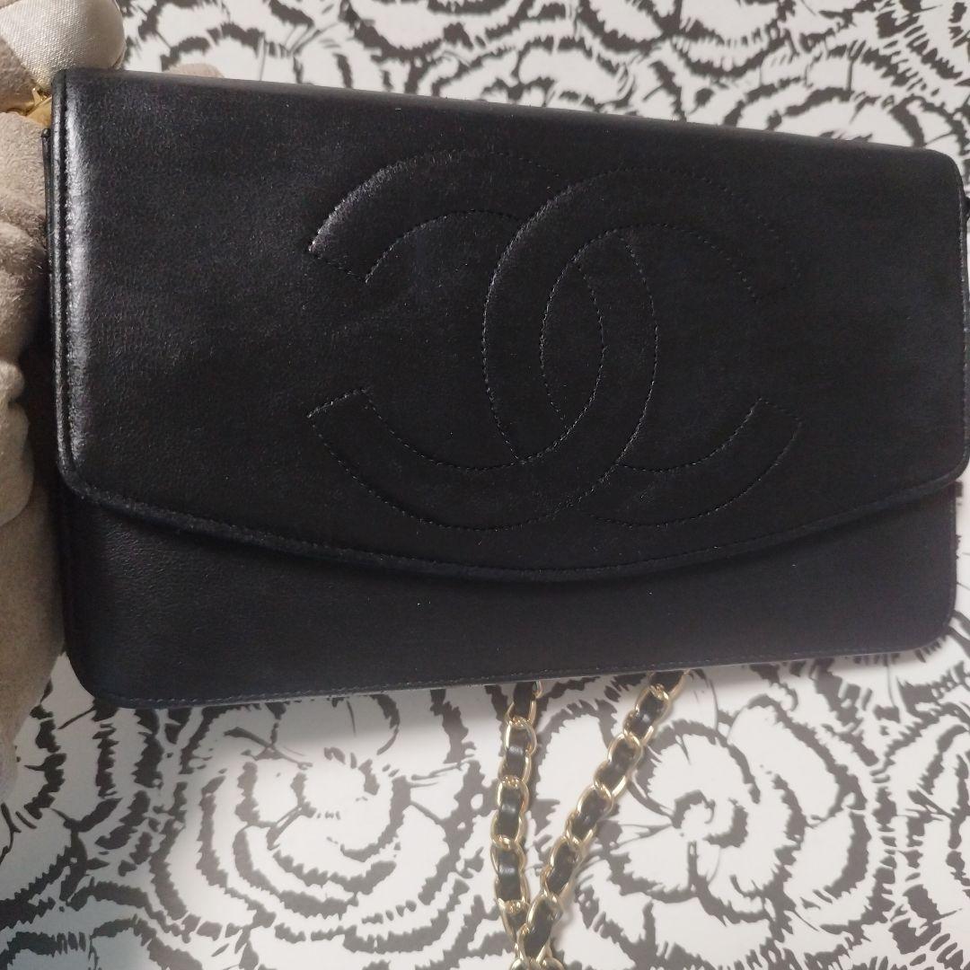 シャネル　デカココ　斜め掛けウォレット　クラッチバッグ