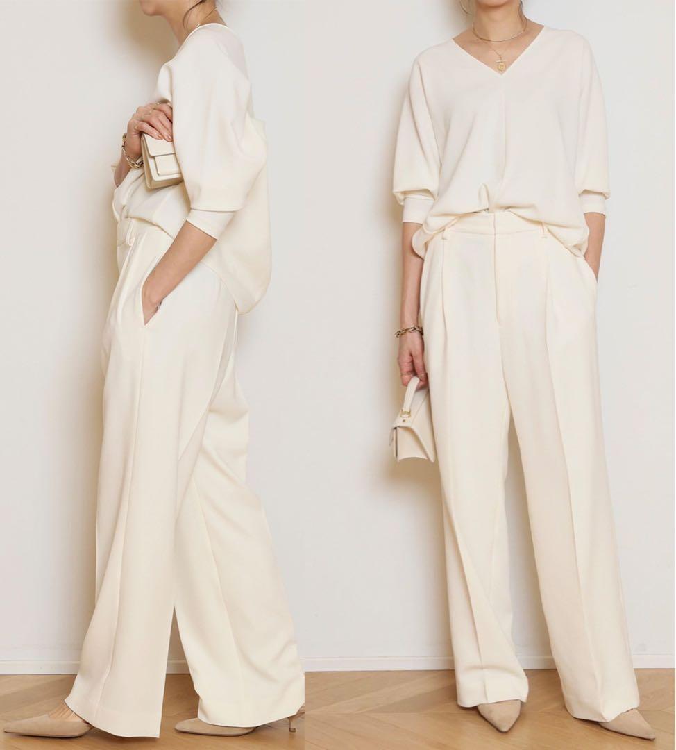 MUSE Deuxieme ClasseトリアセジョーゼットVネックプルオーバー