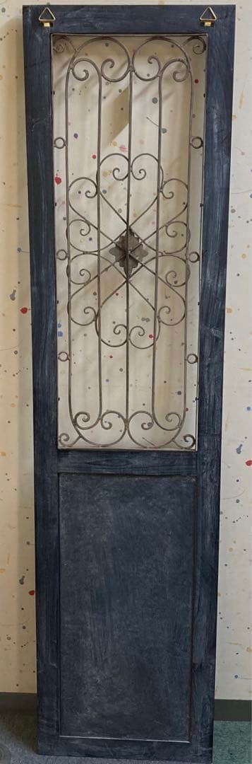 アイアンウッドアンティークフィニッシュ ウォールデコ壁掛可 ウッドドアブラック