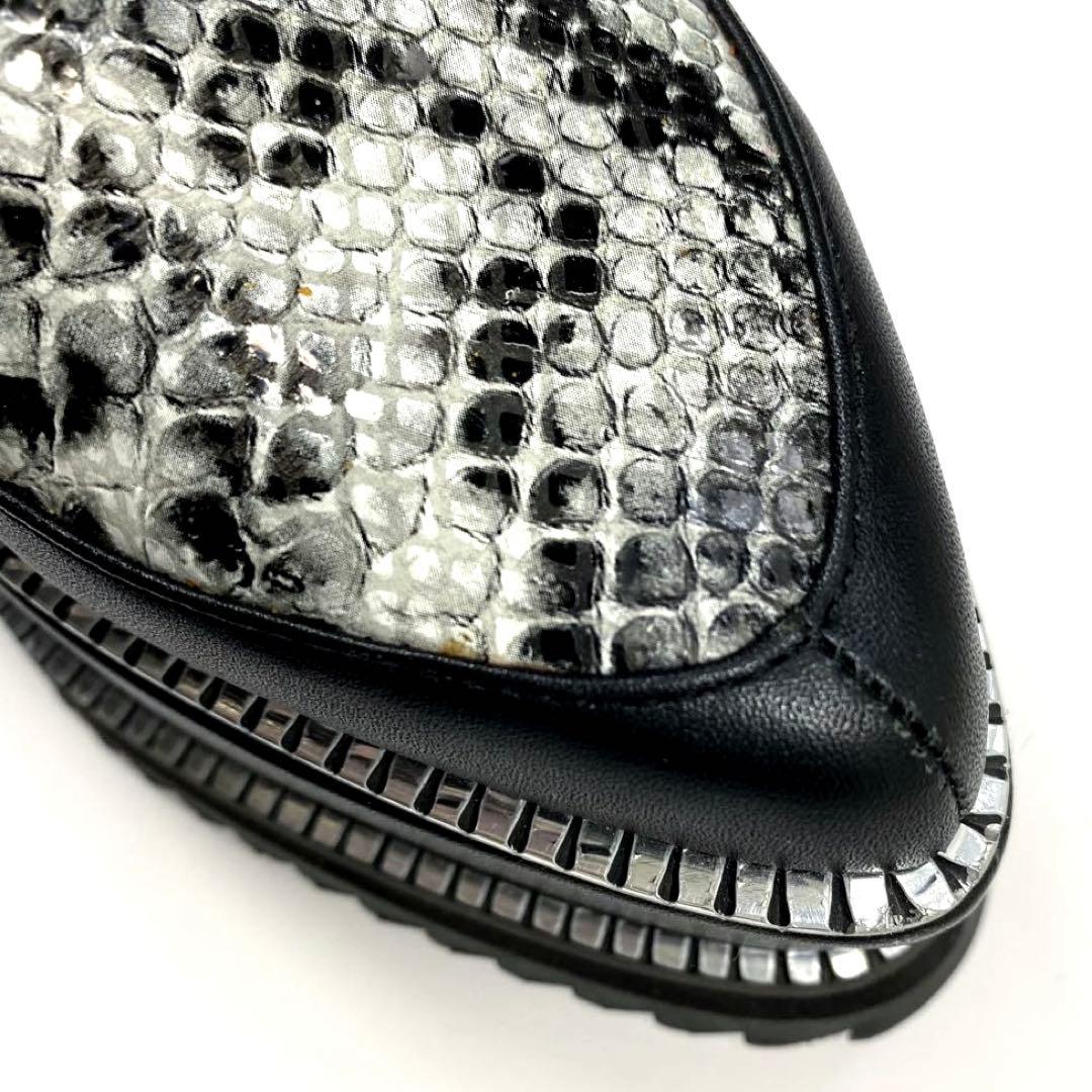 新品 未使用 ジェフリーキャンベル パイソン柄 レースアップシューズ 厚底靴