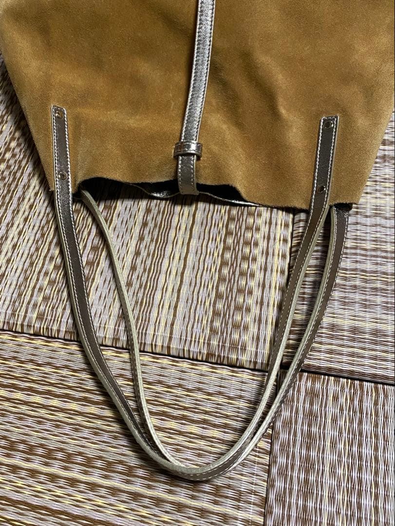 ティファニー　リバーシブル ベージュ スエード トートバッグ