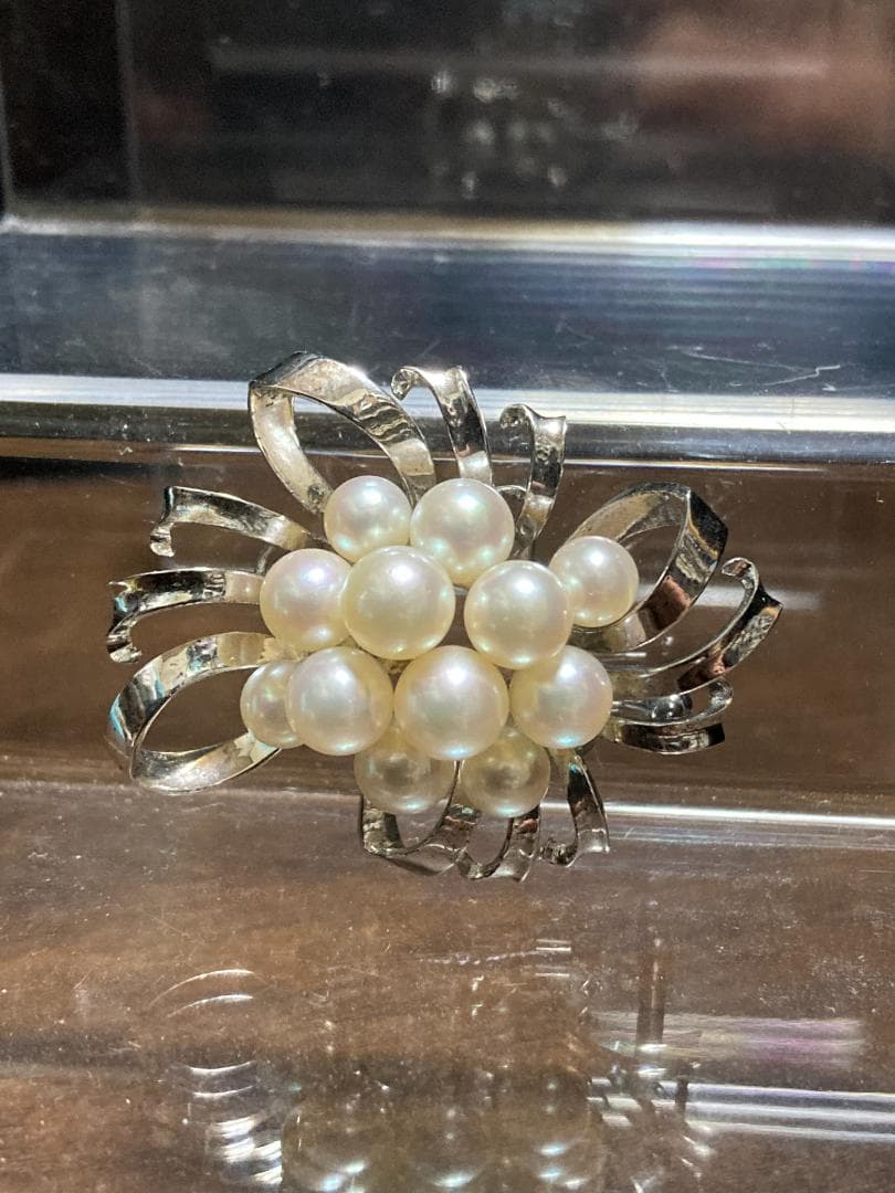 田崎真珠 タサキ アコヤ パール 真珠 ブローチ コサージュ 12珠