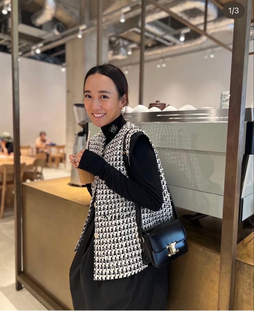 rosymonsterツイードジレ(白黒)