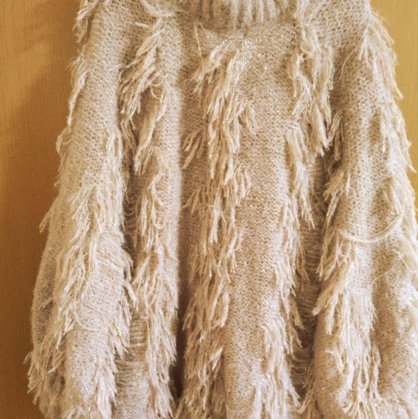 M me eme エムミーエメ　フリンジニットワンピース