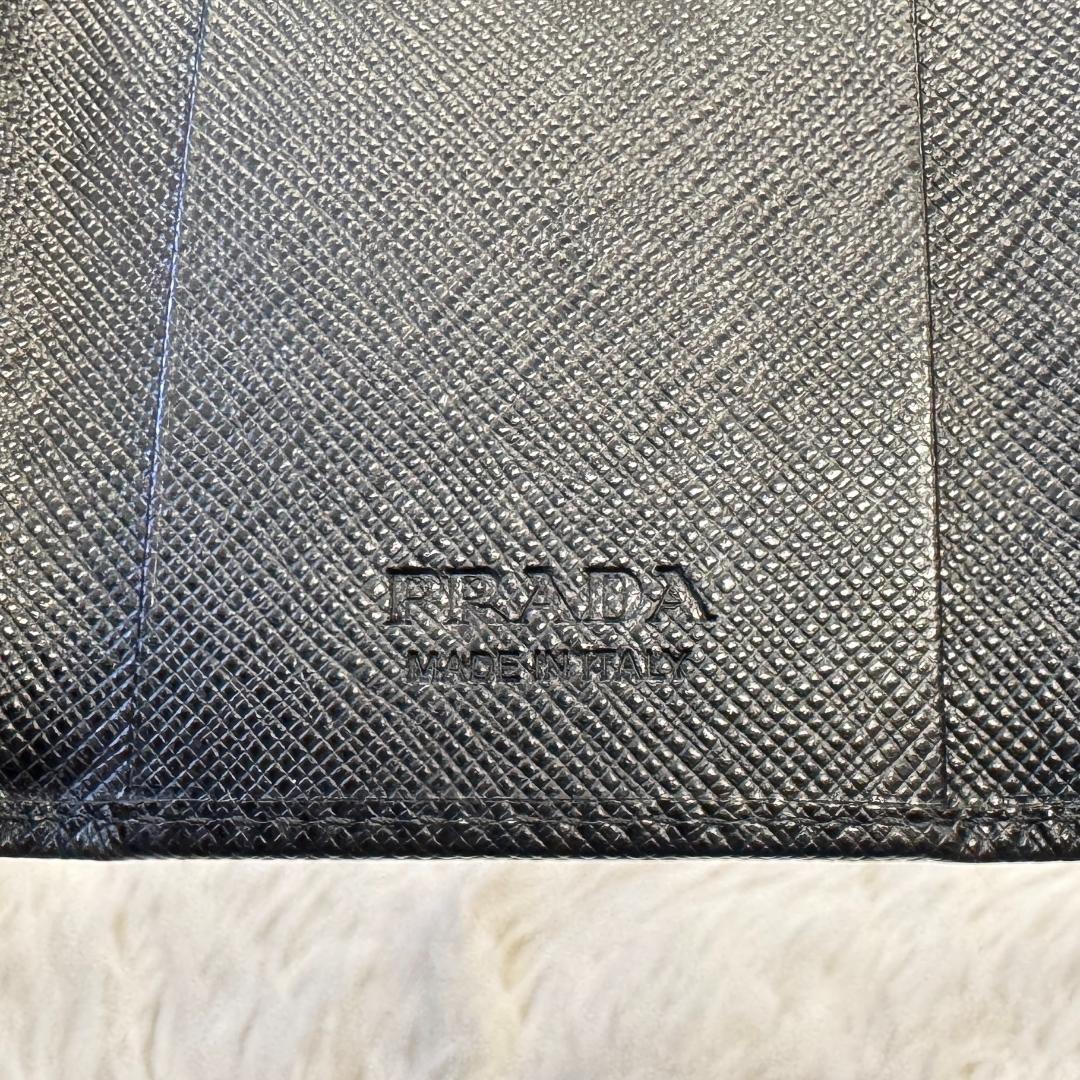 【美品】PRADA キーケース サフィアーノ レザー 黒 2PG222 プラダ
