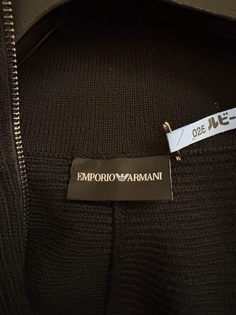 正規品 EMPORIO ARMANI アルマーニ 黒 ジップアップニット
