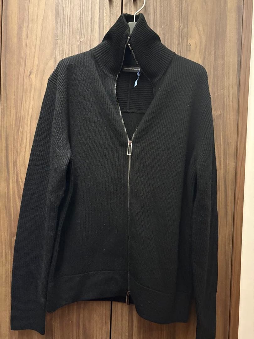 正規品 EMPORIO ARMANI アルマーニ 黒 ジップアップニット