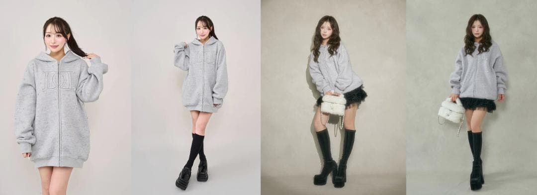 ダーリッチ darich DDロゴビジュージップパーカー グレー GRY