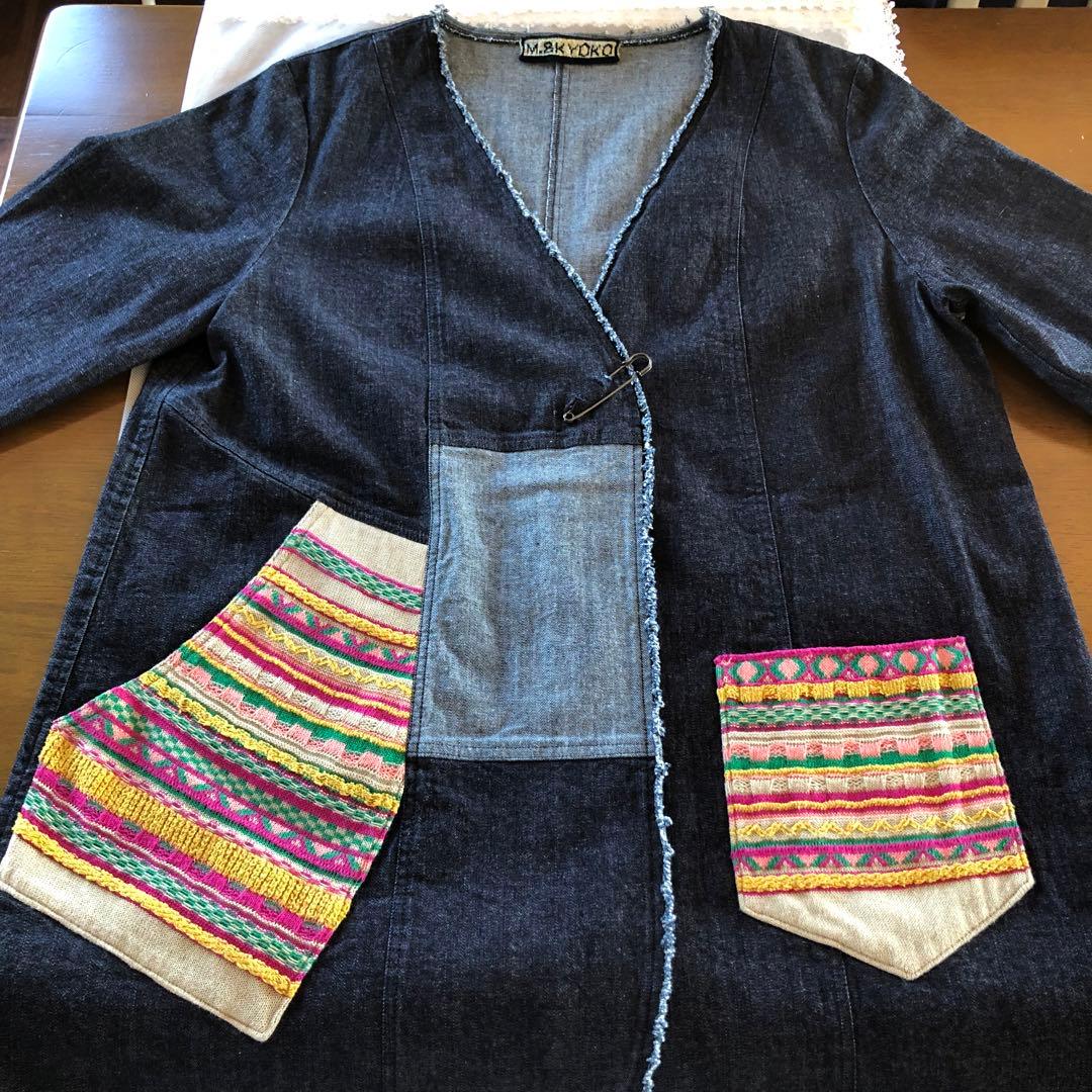 新品　エムアンドキョウコ　レディース　洗える　デニム　ジャケット　ライトアウター