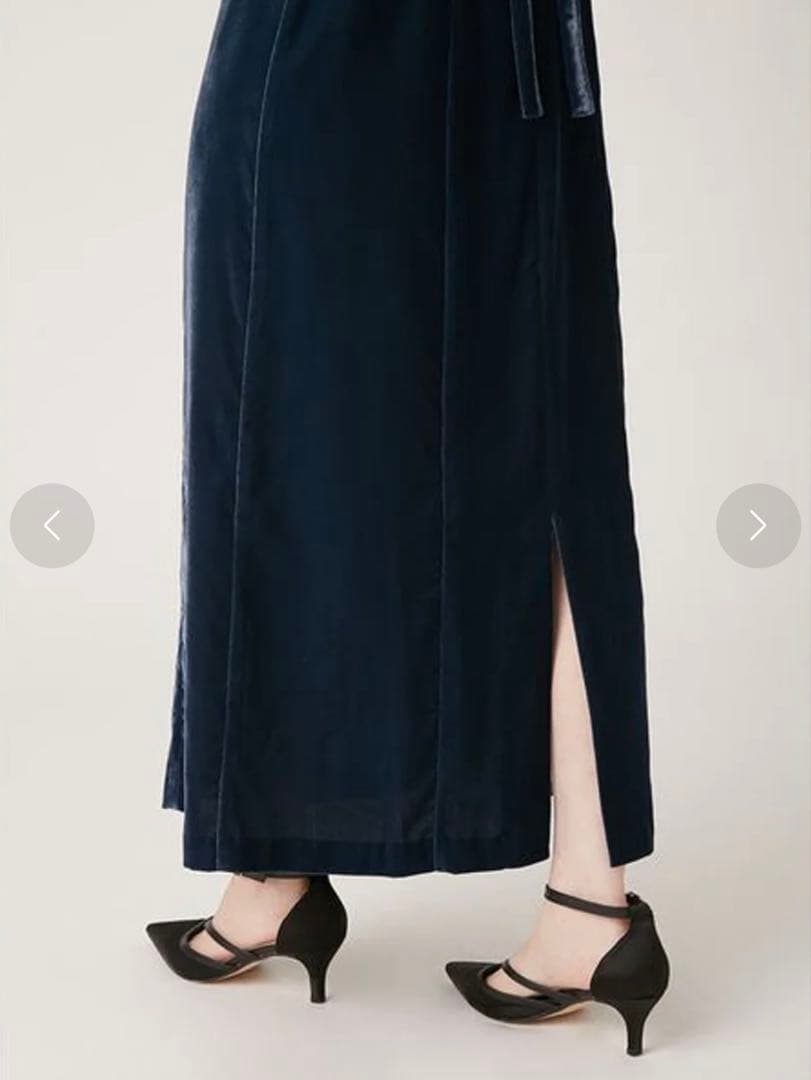 【お値下げ中】LILY BROWN シアーネックベロアドレス　0サイズ