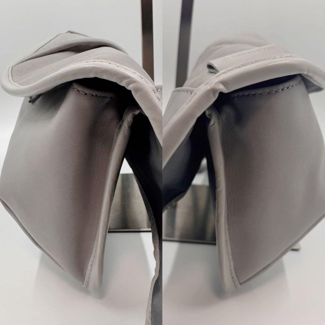 希少 マスターピース ボディバッグ 防水 カウレザー グレー クロスボディ