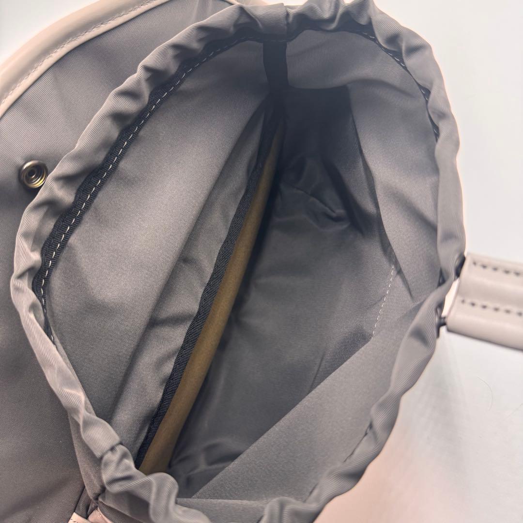 希少 マスターピース ボディバッグ 防水 カウレザー グレー クロスボディ