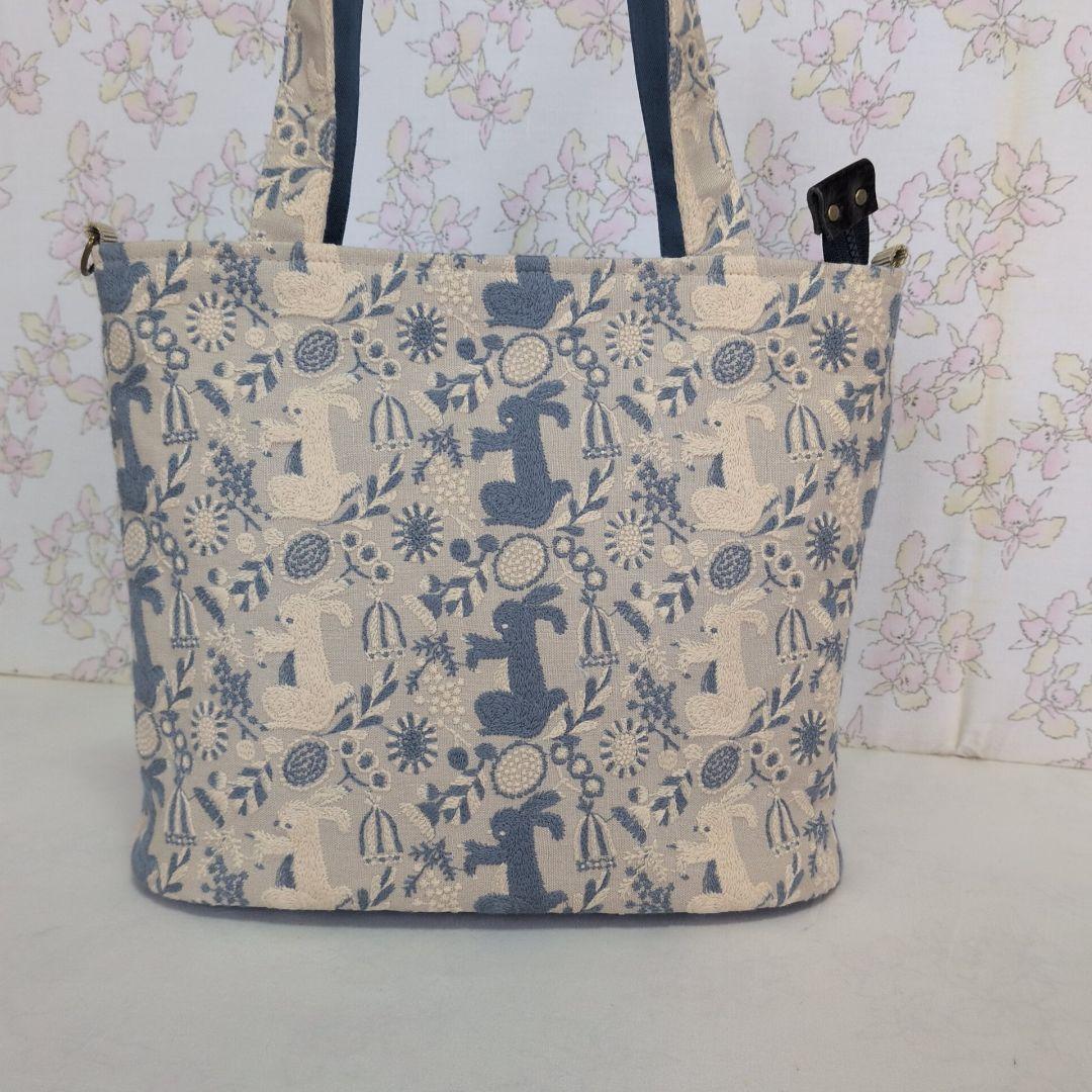 点と線模様製作所　ハンドメイド　バッグ　うさぎ　トートバッグ