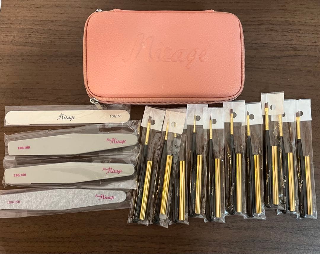 Miss Mirage ジェルブラシ 10本セット ファイル４種　ブラシケース