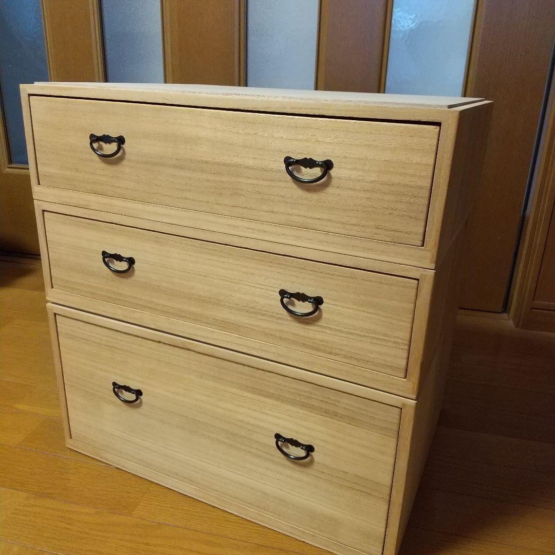 和風 木製箪笥 小箪笥 三段小引き出し