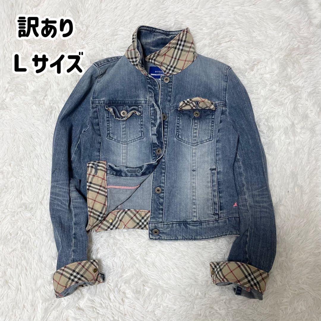 BURBERRY BLUELABEL ノバチェック デニムジャケット 刺繍 40