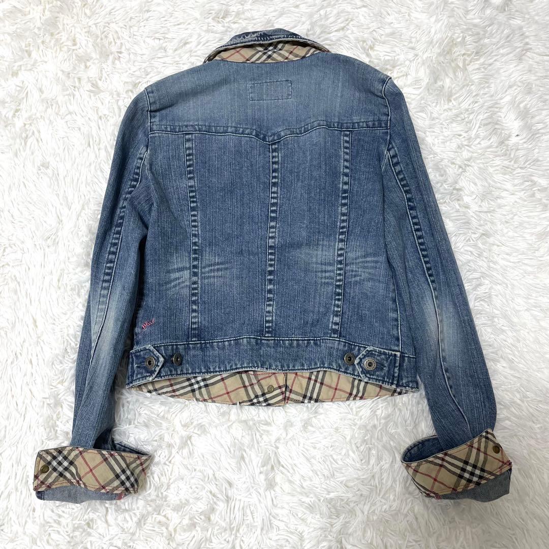 BURBERRY BLUELABEL ノバチェック デニムジャケット 刺繍 40