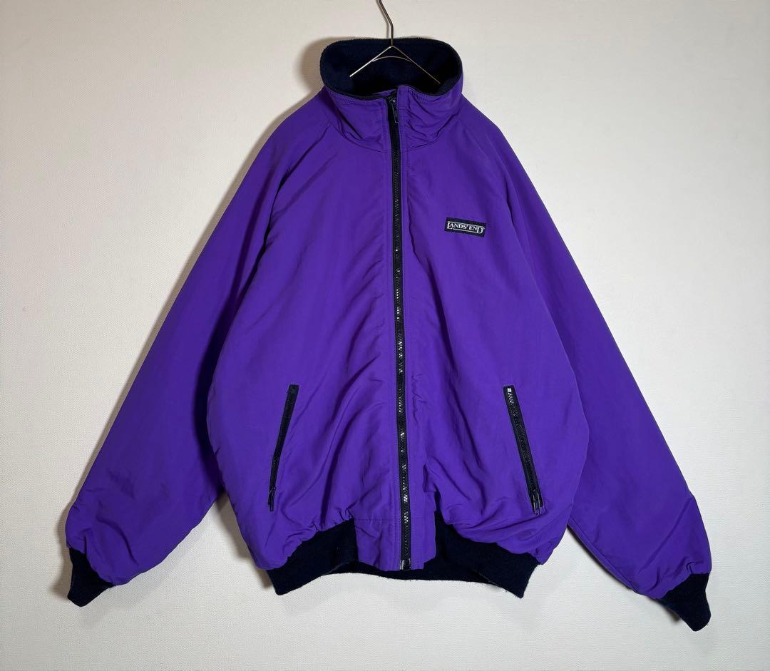 LAND'S END 刺繍ロゴ　裏地フリース　ウォームアップジャケット