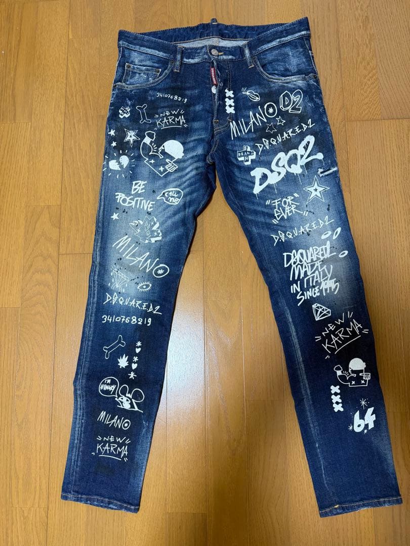 DSQUARED2 グラフィックデニムパンツ　サイズ48