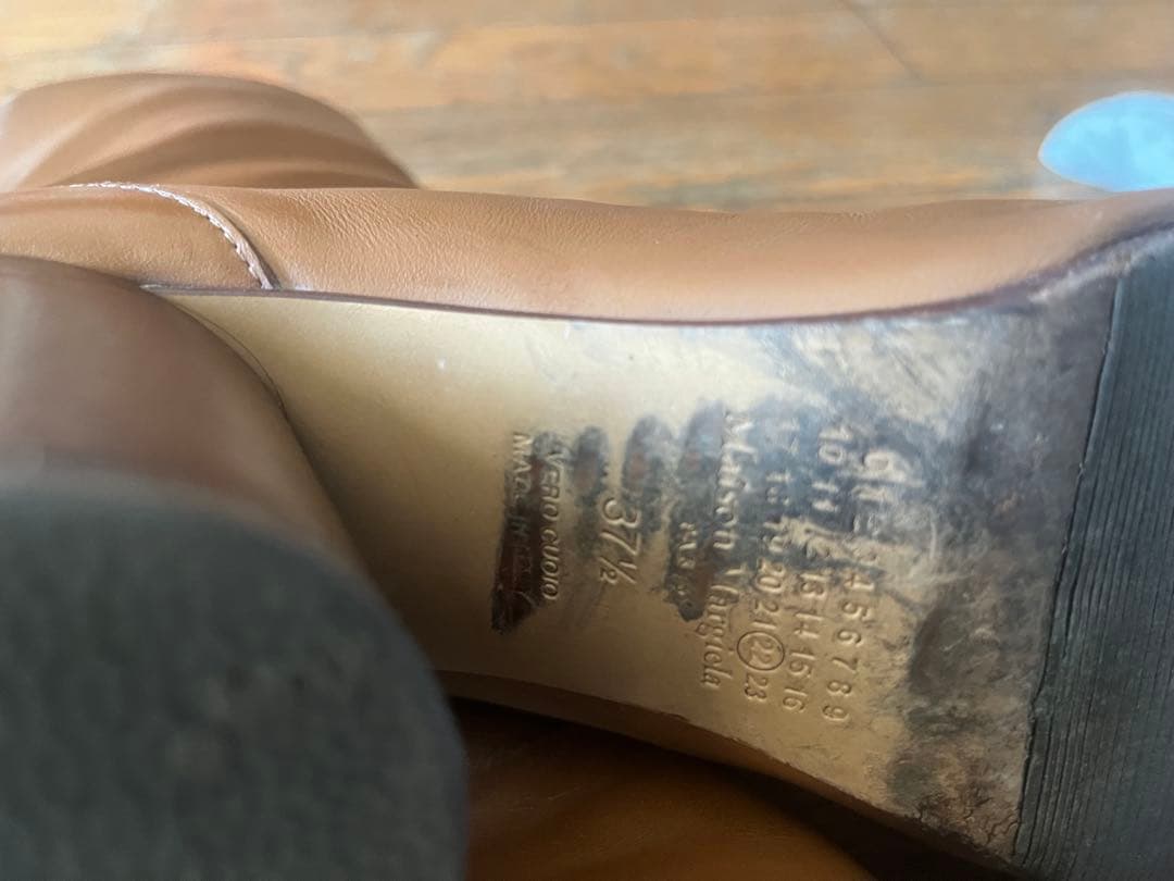 マルジェラ 足袋スーツ ブラウン 37.5 ダメージあり