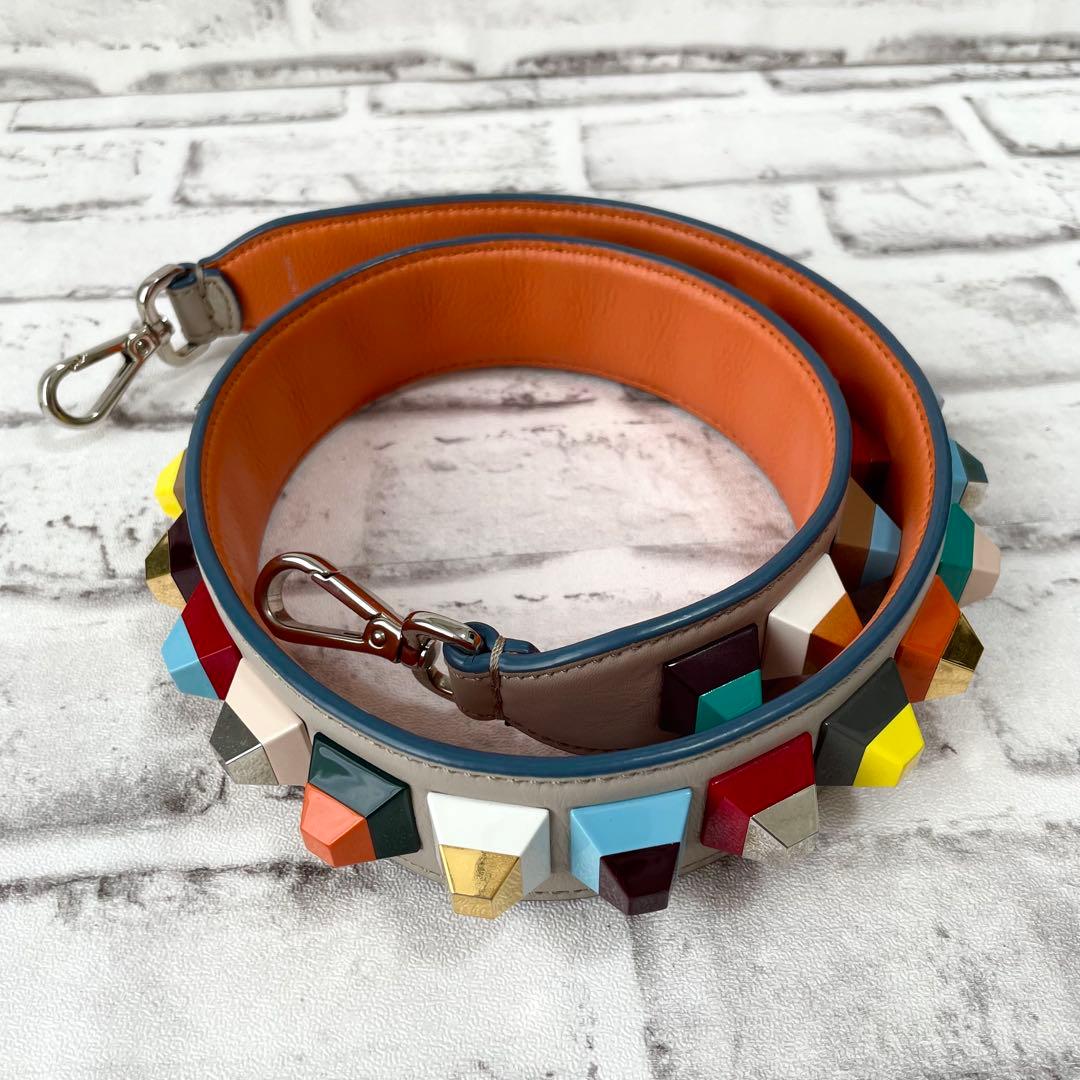 極美品✨フェンディ　ストラップユー　スタッズ　ショルダーストラップ　マルチカラー