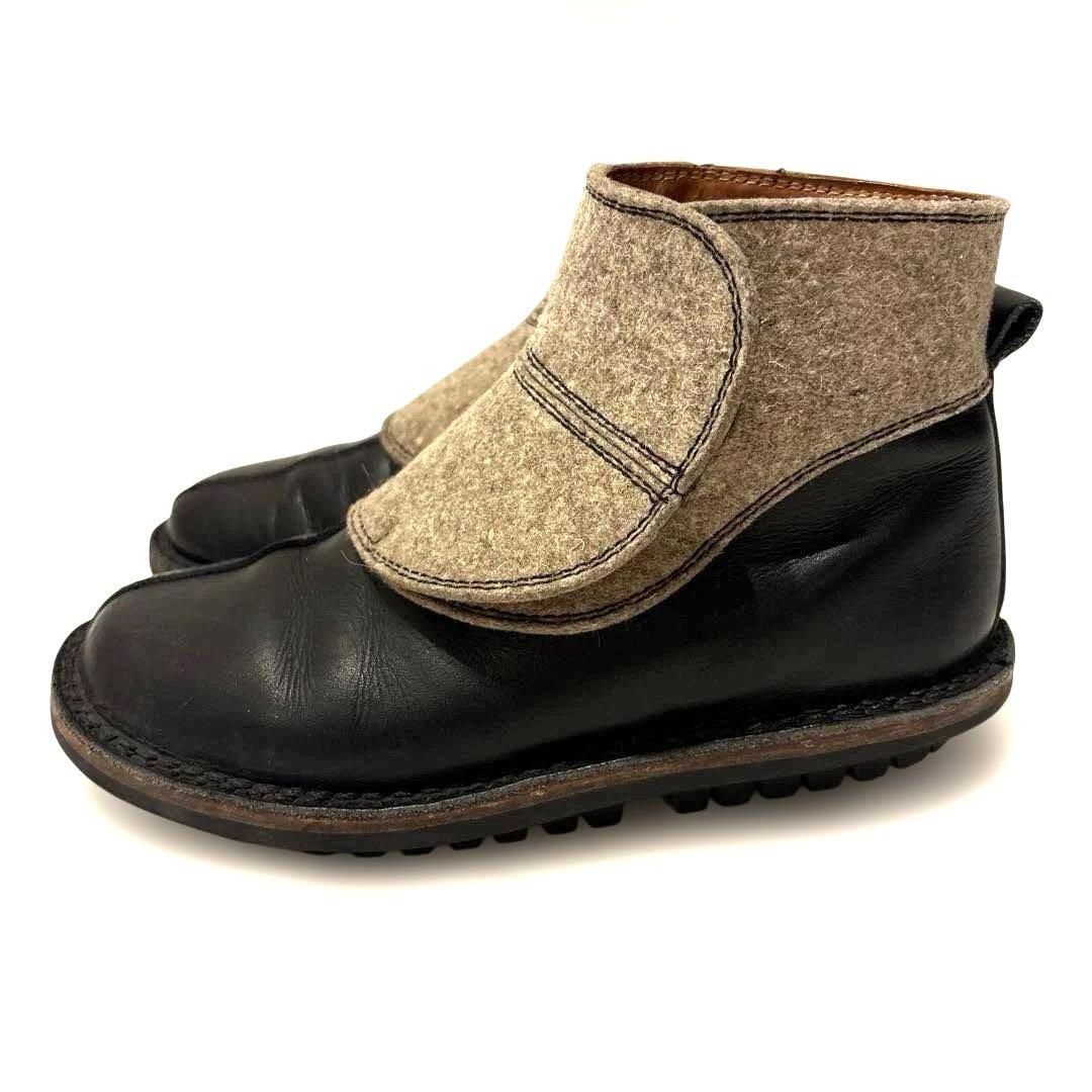 Trippen トリッペン レザーショートブーツ 23cm ベルクロ 切り替え式