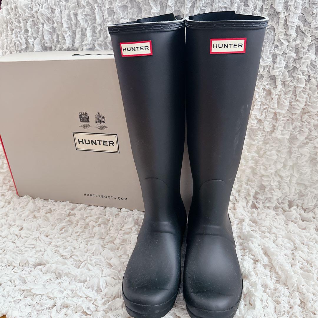 ⭐︎新品 箱あり⭐︎ハンター⭐︎レインブーツ⭐︎25センチ⭐︎ブラック⭐︎