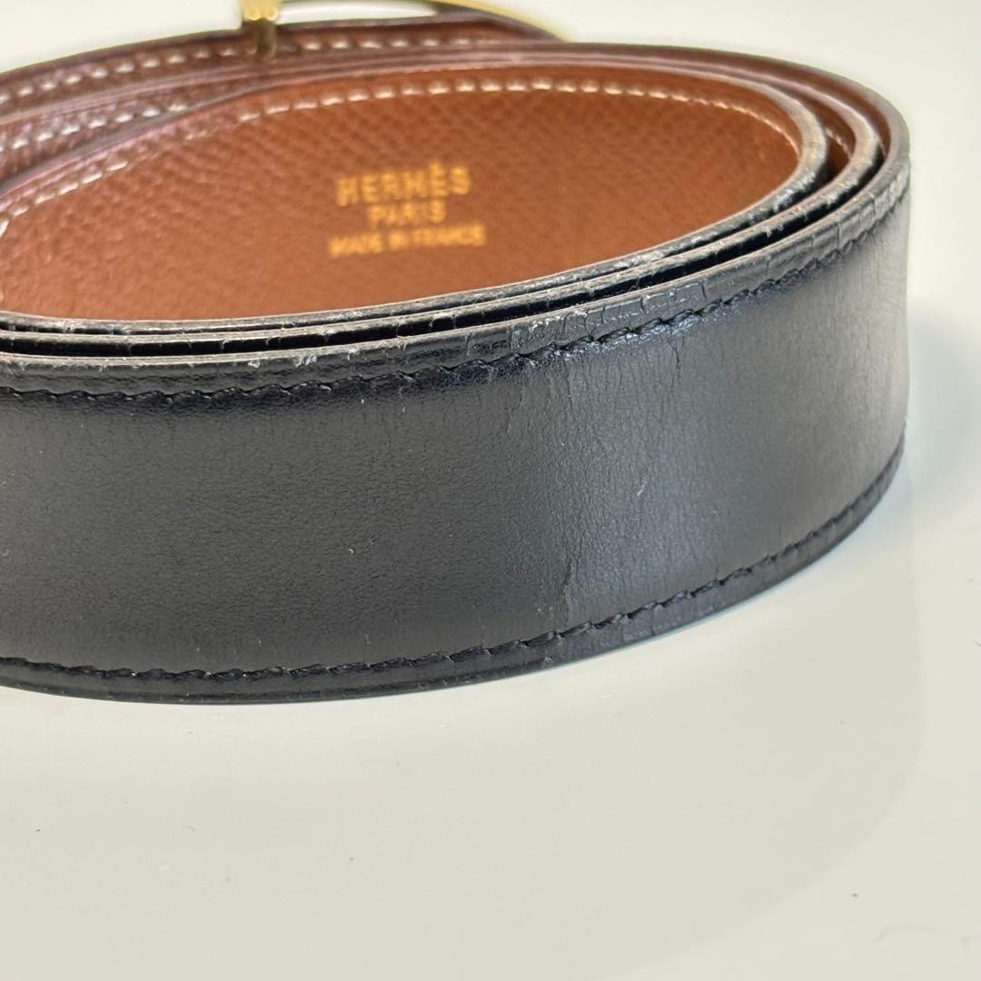 エルメス エトリエ ベルト ボックスカーフ V◯刻 80cm レザー