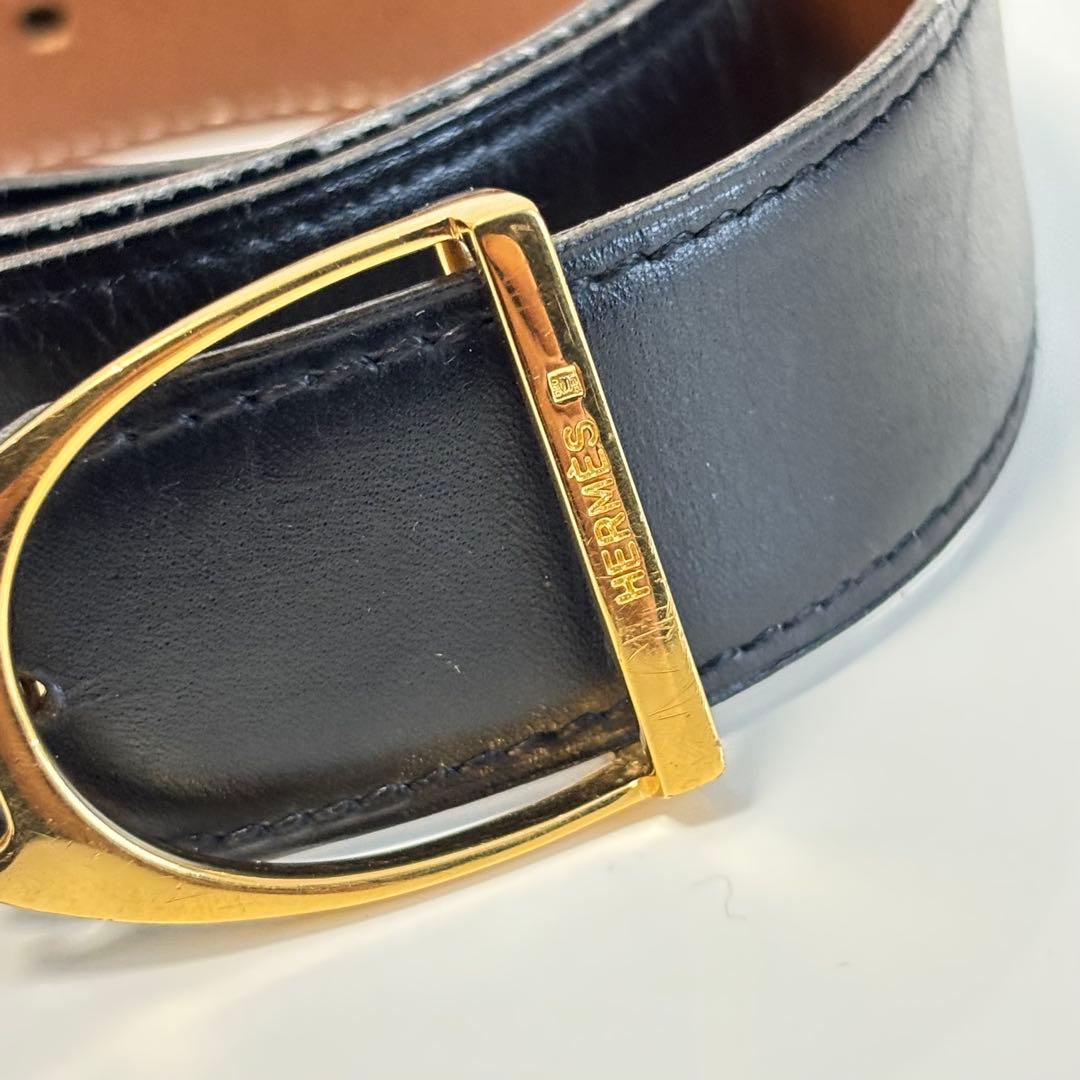 エルメス エトリエ ベルト ボックスカーフ V◯刻 80cm レザー