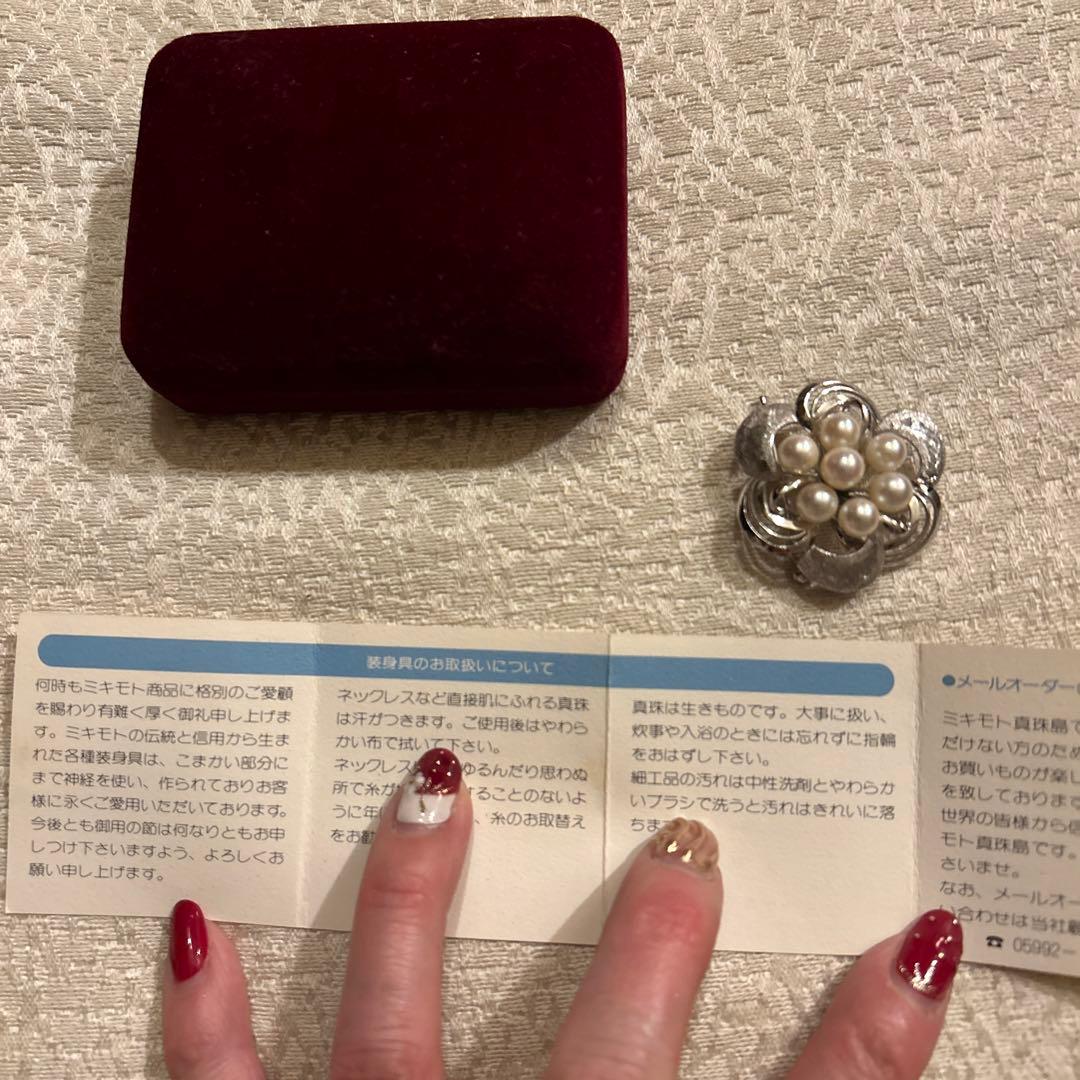 Mikimoto シルバーパールブローチ