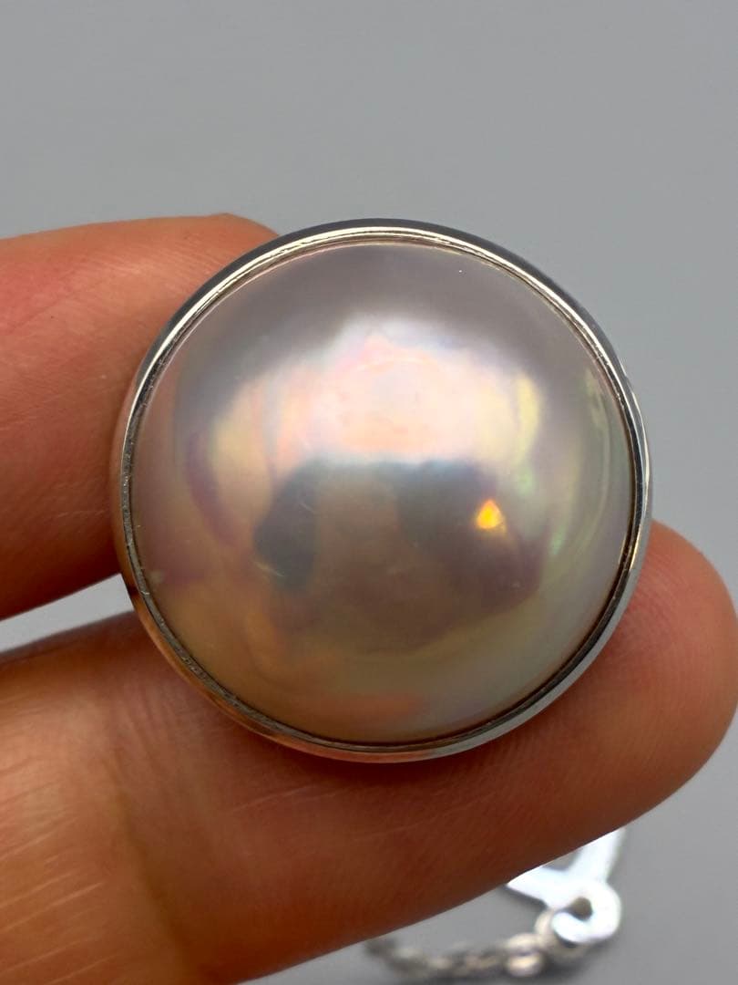 2cm タサキ　本真珠　マベパール　タイタックピン　美品